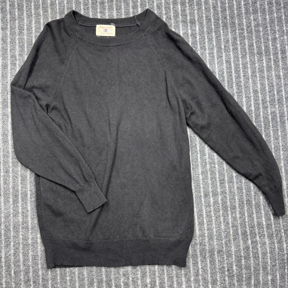 Jacques de Loux‎ Cashmere Sweater L (runs small) Black Raglan Crewneck (22224)